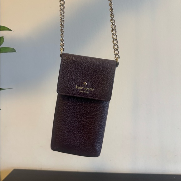 Kate Spade cross body cell phone/card holder. Deep purple colour. - Picture 5 of 6